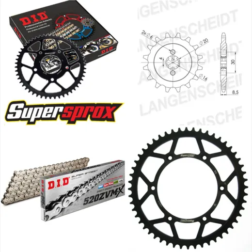 Chain Kit - Steel - for: HUSQVARNA WR125 92-94 13-52-114 DID520ZVM-X(S&S) endless