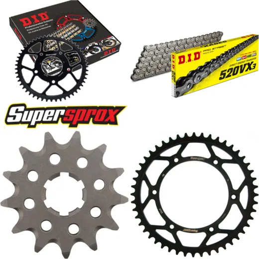 Kettensatz Stahl für: HUSQVARNA CR250 95-98 13-48-114 DID520VX3 Endlos
