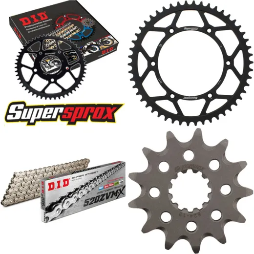 Chain Kit - Steel - for: HUSQVARNA TC250 04-05/TE250 04-10 13-50-116 DID520ZVM-X(S&S) rivet