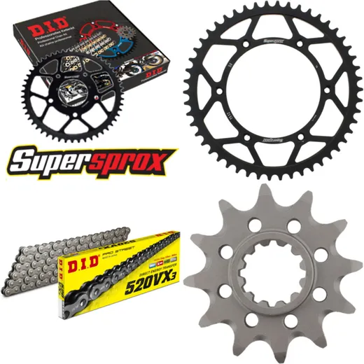Chain Kit - Steel - for: HUSQVARNA TC250 06-08 12-50-116 DID520VX3 rivet