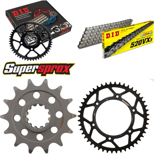 Chain Kit - Steel - for: HUSABERG FE400 /S /E 00-03/FE501 /S / 14-48-120 DID520VX3 Clip