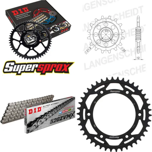 Chain Kit - Steel - for: HUSABERG FS450 E /C 04-08/FC600 Supe 15-42-118 DID520ZVM-X rivet