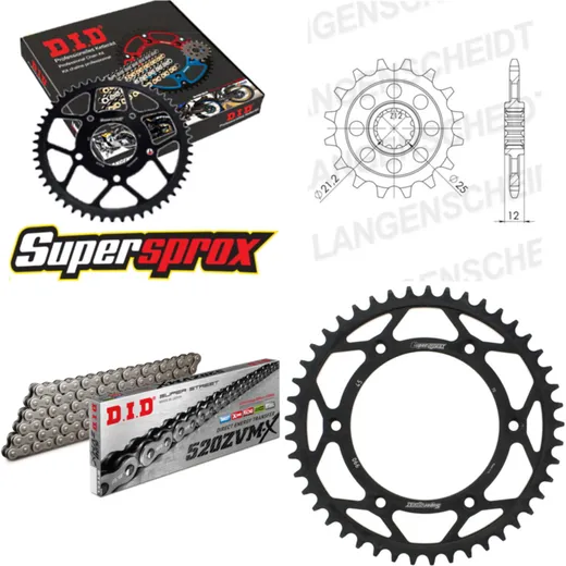 Chain Kit - Steel - for: HUSABERG FE650 E 03-08 15-45-114 DID520ZVM-X rivet