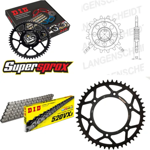 Chain Kit - Steel - for: HUSABERG FE600 /S /E 00-03 15-48-114 DID520VX3 Clip
