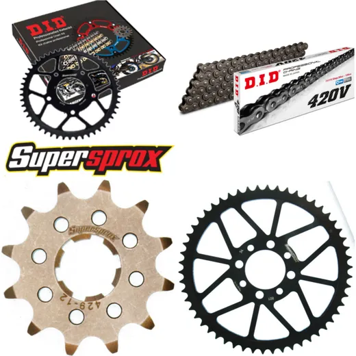 Chain Kit - Steel - for: SUZUKI TS50 XK 91-96 12-54-126 DID420V Clip