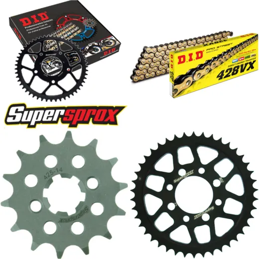 Chain Kit - Steel - for: SUZUKI TS80 X 84-87 14-42-120 DID428VX(G&B) rivet