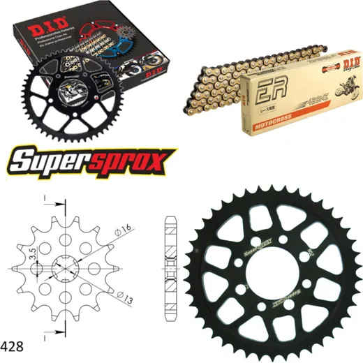 Chain Kit - Steel - for: SUZUKI TS80 ER 81-84 14-42-110 DID428NZ(G&B) Clip