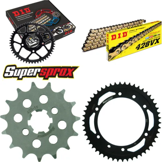 Chain Kit - Steel - for: SUZUKI TS125 R 89-89 15-50-132 DID428VX(G&B) rivet