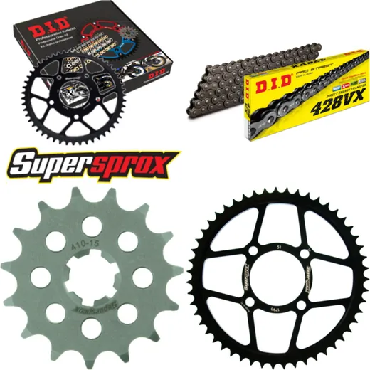 Kettensatz Stahl für: SUZUKI RV125 Van Van 03-06 15-51-134 DID428VX Endlos