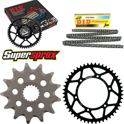 Chain Kit - Steel - for: SUZUKI RM125 92-93/RM125 00-03/RM-Z 2 13-49-114 DID520NZ Clip