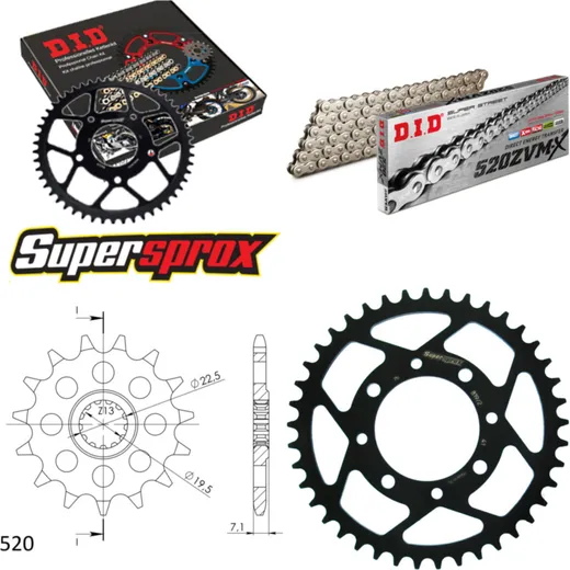 Chain Kit - Steel - for: SUZUKI GN250 E 85-96/GNX250 E 82-84 15-41-100 DID520ZVM-X(S&S) endless
