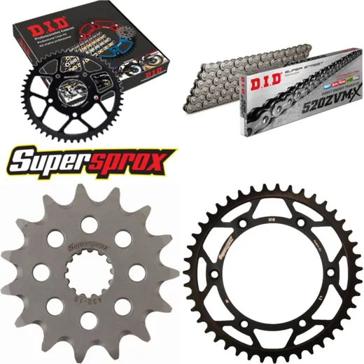 Kettensatz Stahl für: SUZUKI DR350 SE 96-96/DR350 SE 97-98 15-43-108 DID520ZVM-X Endlos