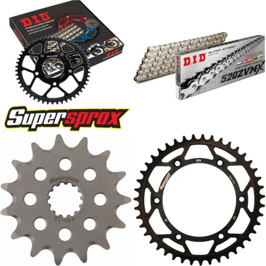 Chain Kit - Steel - for: SUZUKI DR350 SE 96-96/DR350 SE 97-98 15-43-108 DID520ZVM-X(S&S) endless