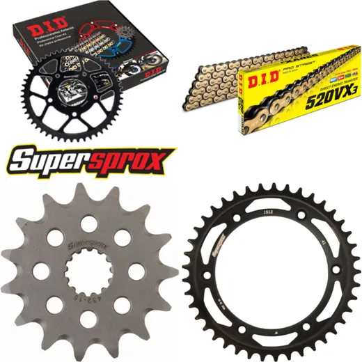 Chain Kit - Steel - for: SUZUKI DR350 SE 94-95 15-41-110 DID520VX3(G&B) Clip