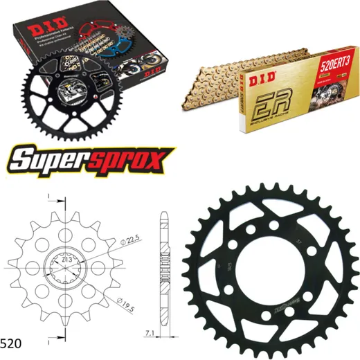 Chain Kit - Steel - for: SUZUKI GN400 /L /TD 80-82 16-37-098 DID520ERT2(G&G) Clip