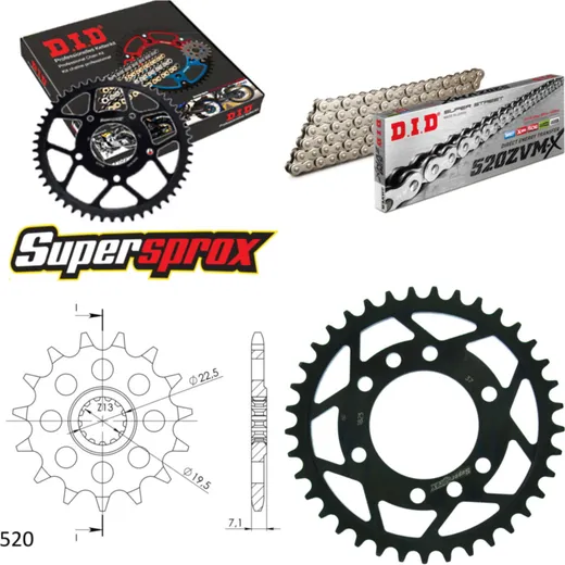 Chain Kit - Steel - for: SUZUKI GN400 /L /TD 80-82 16-37-098 DID520ZVM-X(S&S) endless