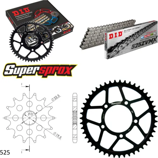 Chain Kit - Steel - for: SUZUKI GSF400 Bandit 91-92 14-47-114 DID525ZVM-X endless