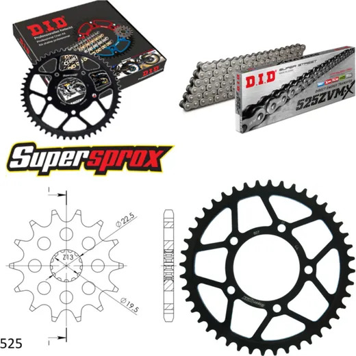 Chain Kit - Steel - for: SUZUKI GSX-R 400 91-97 14-44-108 DID525ZVM-X endless