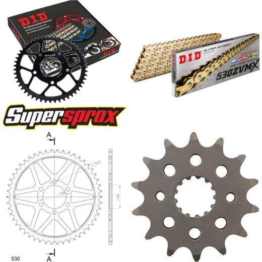 Chain Kit - Steel - for: SUZUKI GS500 int. Ø64mm 80-81 14-50-108 DID530ZVM-X(G&G) rivet