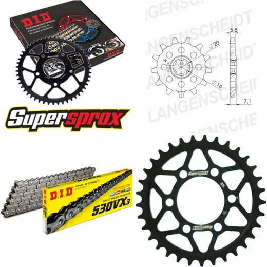 Chain Kit - Steel - for: SUZUKI GT500 76-77 15-33-110 DID530VX3 rivet