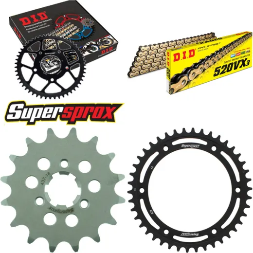 Chain Kit - Steel - for: SUZUKI DR600 R Dakar 86-90/DR600 S 85 16-42-108 DID520VX3(G&B) Clip