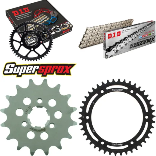Chain Kit - Steel - for: SUZUKI DR600 R Dakar 86-90/DR600 S 85 16-42-108 DID520ZVM-X(S&S) rivet