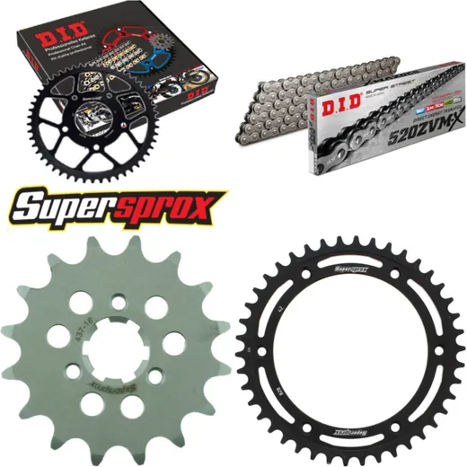 Chain Kit - Steel - for: SUZUKI DR650 R 92-95/DR650 R Dakar 90 16-42-114 DID520ZVM-X rivet