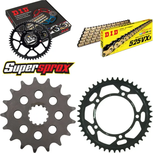 Kettensatz Stahl für: SUZUKI GSX-R 750 06-10 17-45-116 DID525VX3(G&B) Niet