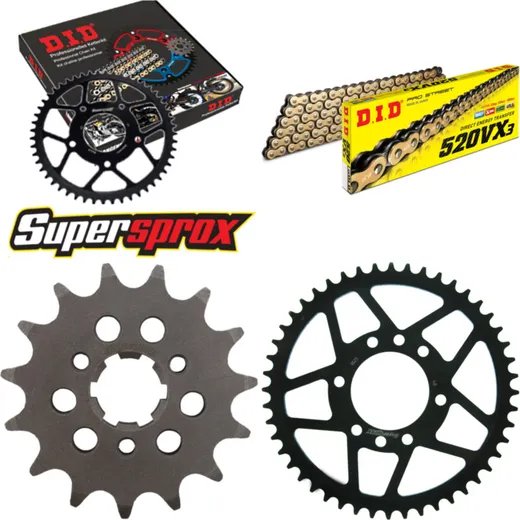 Chain Kit - Steel - for: SUZUKI DR750 S 88-88 15-48-116 DID520VX3(G&B) rivet
