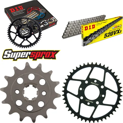 Chain Kit - Steel - for: KTM 125 Duke 4-Loch 11-15 14-45-112 DID520VX3 Clip