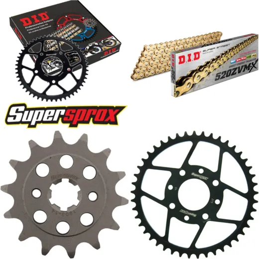 Chain Kit - Steel - for: KTM 125 Duke 4-Loch 11-15 14-45-112 DID520ZVM-X(G&G) rivet