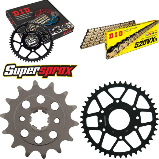 Chain Kit - Steel - for: KTM 125 Duke 6-Loch 11-19/RC125 14-45-112 DID520VX3(G&B) rivet