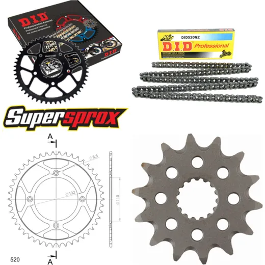 Chain Kit - Steel - for: KTM Freeride 13-16 14-46-110 DID520NZ Clip