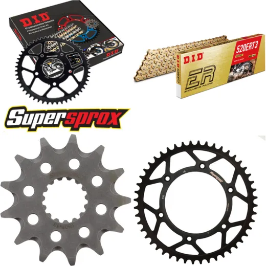 Chain Kit - Steel - for: KTM SX250 03-03/SX250 2T 04-15/SX250 13-48-114 DID520ERT2(G&G) Clip