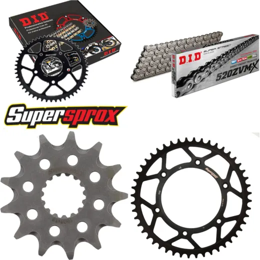 Chain Kit - Steel - for: KTM SX250 03-03/SX250 2T 04-15/SX250 13-48-114 DID520ZVM-X endless