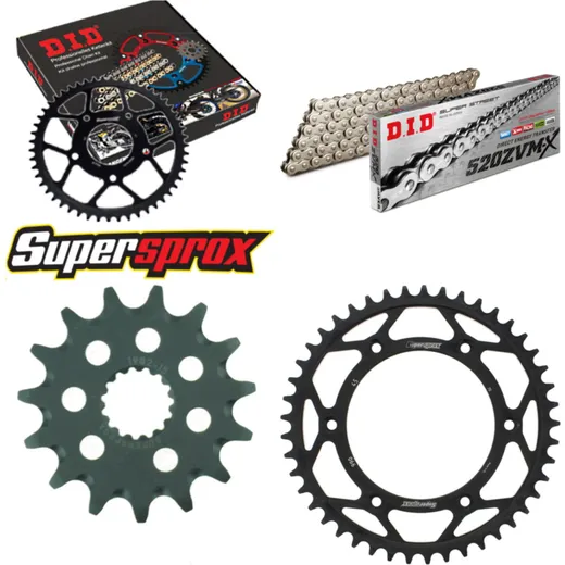 Chain Kit - Steel - for: KTM EGS400 LC4 93-98/EGS400 LC4 LSE 9 15-45-118 DID520ZVM-X(S&S) rivet