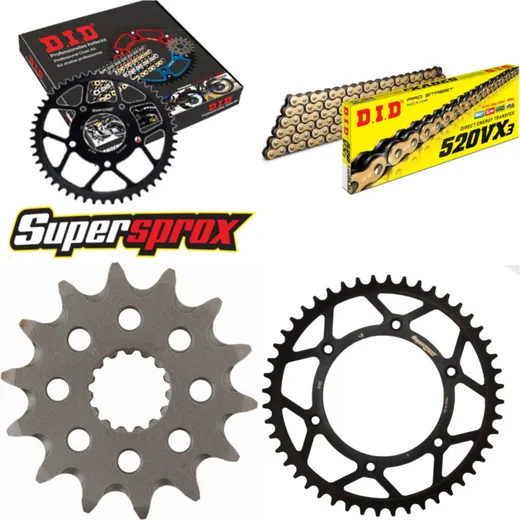 Chain Kit - Steel - for: KTM EGS125 98-99/EXC525 Racing 2T 03- 14-48-118 DID520VX3(G&B) endless