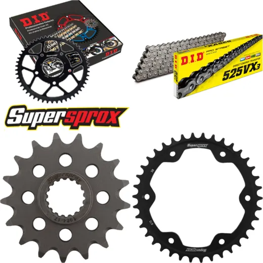 Chain Kit - Steel - for: KTM Super Duke 1290 R 13-15 17-38-112 DID525VX3 rivet