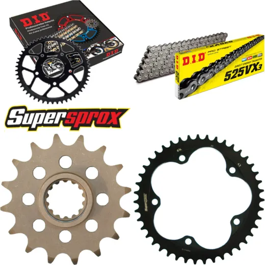 Chain Kit - Steel - for: MV Agusta 675 F3/Brutale 11-14 16-43-114 DID525VX3 rivet