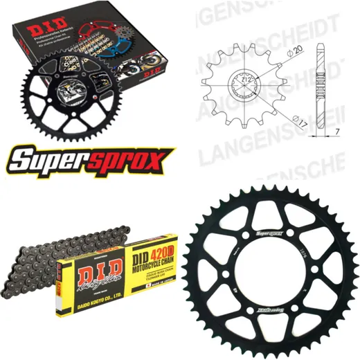 Chain Kit - Steel - for: RIEJU RR50 99-02 12-48-126 DID420D Clip