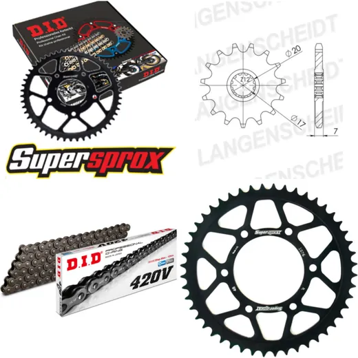 Chain Kit - Steel - for: RIEJU RR50 99-02 12-48-126 DID420V Clip