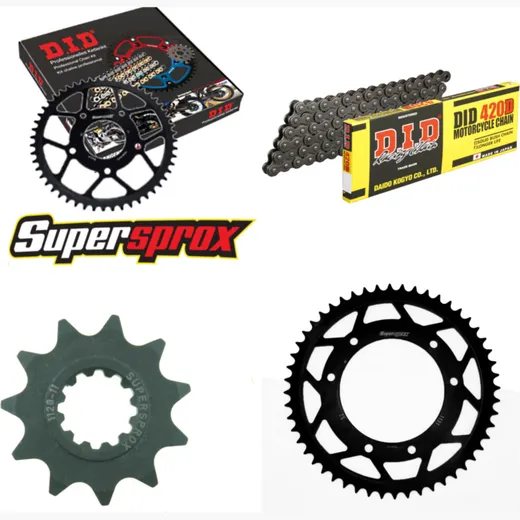 Chain Kit - Steel - for: RIEJU MRT50 Cross 09-13/MRT50 Supermo 11-52-132 DID420D Clip