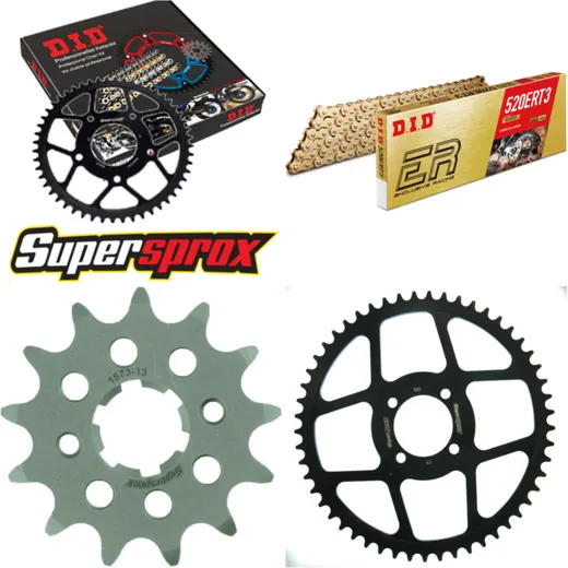 Chain Kit - Steel - for: SACHS Roadster 125 V2 98-03 13-53-120 DID520ERT2(G&G) Clip