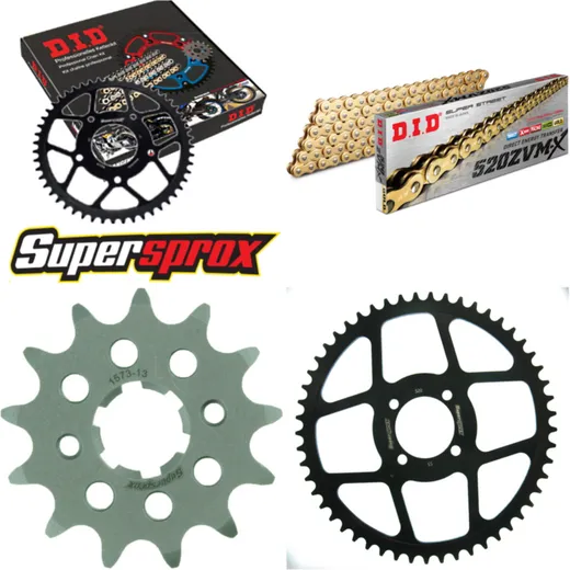 Chain Kit - Steel - for: SACHS Roadster 125 V2 98-03 13-53-120 DID520ZVM-X(G&G) rivet