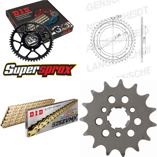 Chain Kit - Steel - for: SACHS Roadster 650 00-06 15-41-114 DID525ZVM-X(G&G) endless