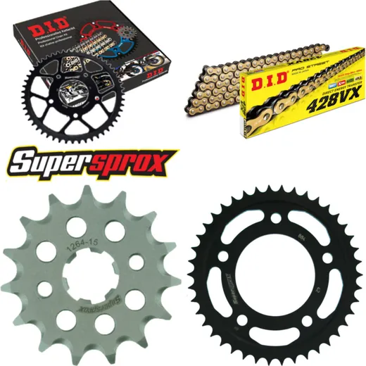 Chain Kit - Steel - for: KYMCO Quannon 125 07-11 15-42-128 DID428VX(G&B) Clip