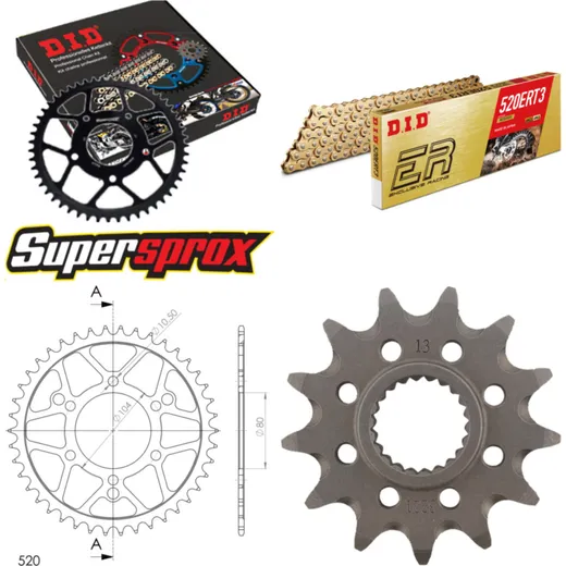 Kettensatz Stahl für: POLARIS Trail Boss 250 85-89 13-42-088 DID520ERT2(G&G) Clip