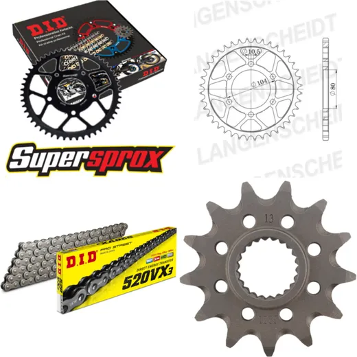Chain Kit - Steel - for: POLARIS Trail Boss 250 91-93/Trail Bo 13-34-084 DID520VX3 endless