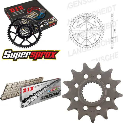 Chain Kit - Steel - for: POLARIS Trail Boss 250 91-93/Trail Bo 13-34-084 DID520ZVM-X(S&S) endless