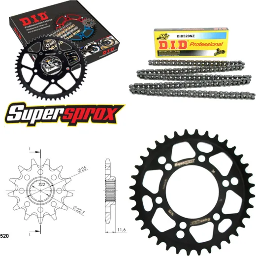 Chain Kit - Steel - for: POLARIS Trail Blazer 250 02-05 11-36-076 DID520NZ Clip